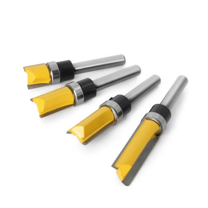 YUENTOEN 4PCS Pattern Flush Trim Router Bit Set, 1/4 Inch