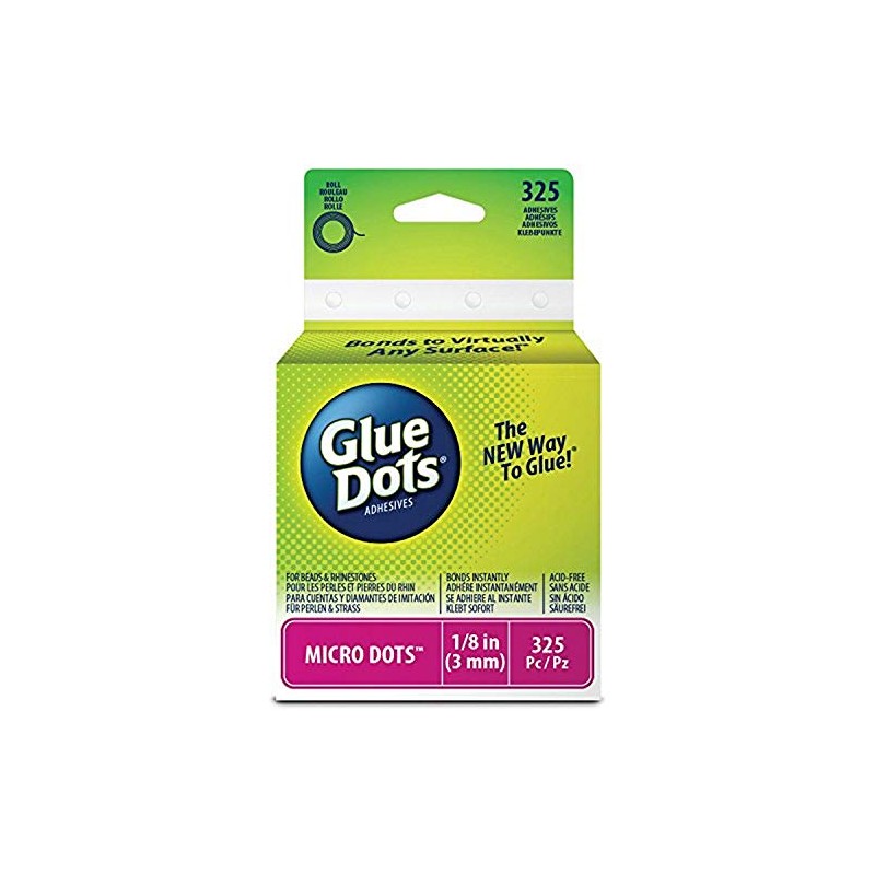 Glue Dots 174924 Clear Dot Roll, Micro .125" 325/Pkg