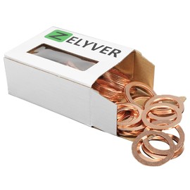 100PCS 90430-24003 M14 Oil Drain Plug Gasket Copper Crush Washer Oil Drain Plug Compatible with Toyota Lexus Models Replace 9043024003 90430-24017 9043024017