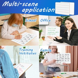 24 Pack Dry Erase White Board with Lines 9'' x 12'' Double-Sided Small Whiteboard Thickness 3mm Mini Lapboard Handwriting Board Drawing Board for Office Student Classroom Use