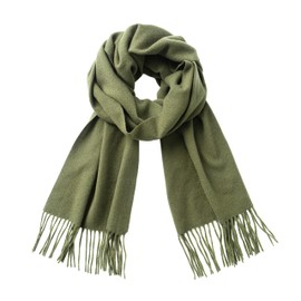 CALVIN & OLIVIA Cashmere Feel Scarf Soft Winter Soft Tartan Plaid Fashion Scottish Check Multi-Color Gift for Men Women Amazing Olive Green