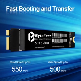 ByteFest SSD 1TB for MAC, Internal Hard Drive, Compatible with Apple MacBook Air Mid 2012 A1465 (EMC 2558) A1466 (EMC 2559) (MacOS Pre-installed)
