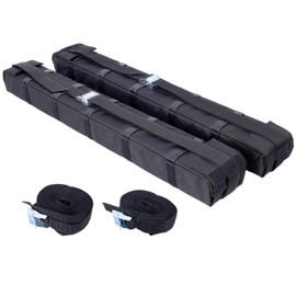 Kayak Roof Rack Pads with Universal Car Soft Roof Rack, Tie Down Rope, Quick Loop Strap and Storage Bag for Canoe, Outdoor Traveling Accessories