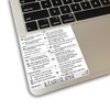 Reference Keyboard Hotkeys Sticky Labels for Mac OS Black, White