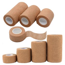 Self Adhesive Bandage Multi Size, Cohesive Medical Tape, Breathable Waterproof Elastic Athletic Non-Woven Bandage, 8 Rolls Sports Wrap Tape for Wrist and Ankle