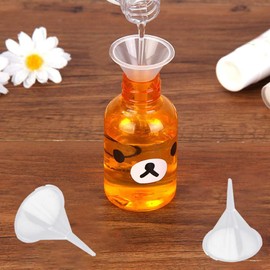 Mini Clear Polyethylene Funnel Kit - 10 Pcs Narrow Neck Funnels for Perfume, Water Bottle, Powder, Capsule, Oils, Kitchen, Lab & More