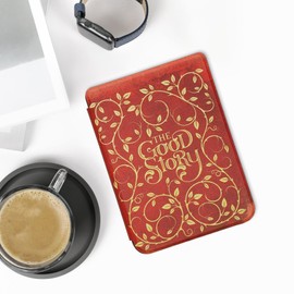 kwmobile Case Compatible with Kobo Clara 2E / Tolino Shine 4 Case - eReader Cover - Good Story Yellow/Orange/Red