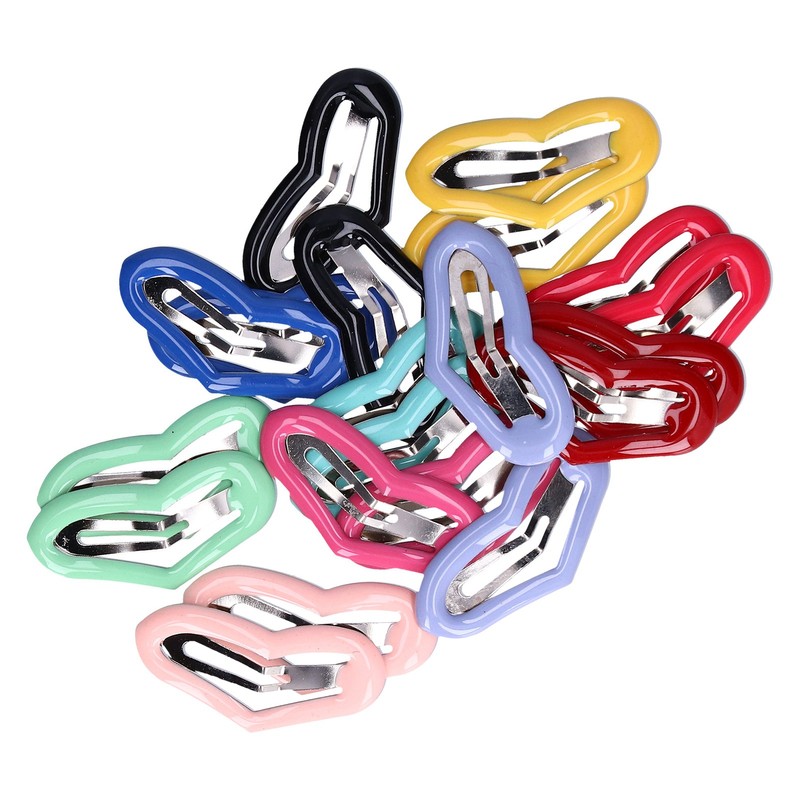 50 Pcs Little Pet Hair Clips Mini Peach Heart Hairpin