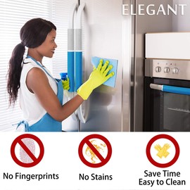 MRKG Refrigerator Door Handle Covers, Set of 5, Washable Without Fading, Keep Your Kitchen Appliance Clean from Smudges, Drips, Food Stains, Oil, 15.6X 5.6 inches, 6x3.5 inches (Blue, Grey)