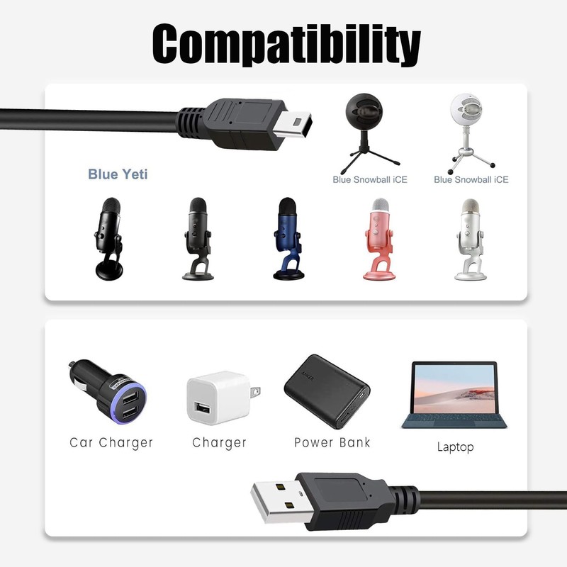 UUOLOV Blue Yeti Microphone Cord for Blue Yeti, Blue Yeti