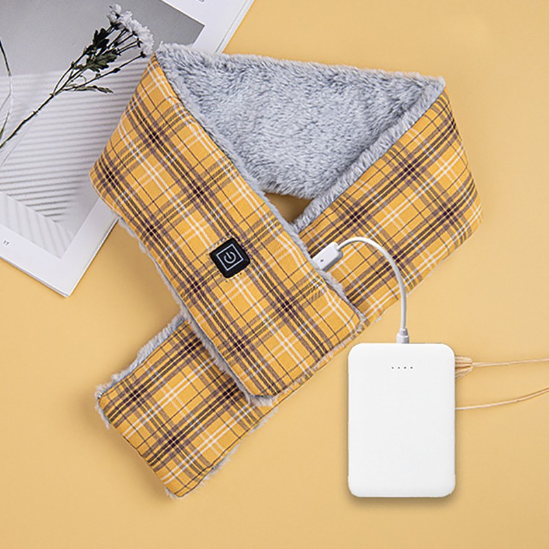 Intelligent USB Charging Heating Scarf Three Grade Temperature Adjustment Plush