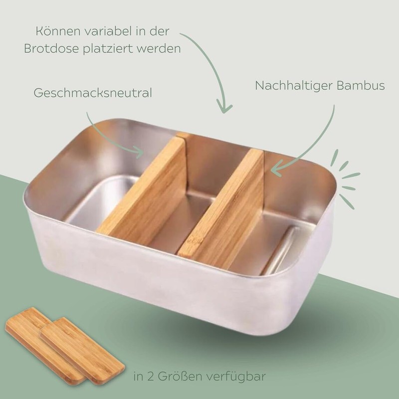 wunderwunsch Bambus Trenner für Brotdose Lunchbox (2 x für kleine