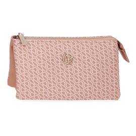 Pepe Jeans Megan Purse Toiletry Bag Black 17 x 9 x 2 cm Faux Leather Black Talla única Purse Toiletry Bag, pink, triple wallet