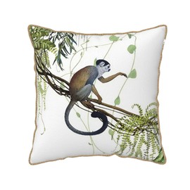 The Sea Monkey Plush Velvet Throw Pillow Cover Animal Gold Trim Pillowcases Home Decor Pillows Cases Standard Size 18×18 for Sofa Car Chair Bedroom Living Room Cushion Covers