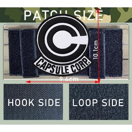 2 PCS Anime Capsule Corp Tactical Embroidered Funny Patches Hook and Loop Emblem Applique Patches for Biker,Backpack,Vest,Hat,Jacket,Pants,Coat,Pouch,Clothes,Bag,Uniforms,Armband