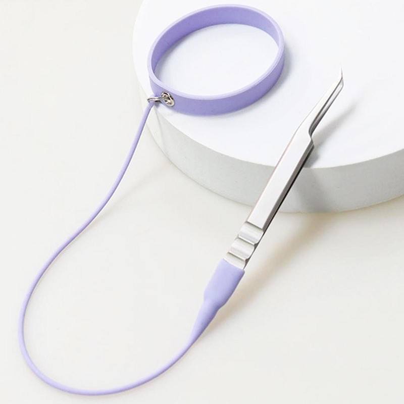 3PCS Eyelash Extension Tweezers Holders Bracelet Silicone Ring Tweezers Protector