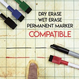 IT'S A SKIN DND Battle Game Mat - 36x24 Inch Dungeons and Dragons Map for Roleplay Games, Warhammer, Grid Tabletop - 4 Dry Erase Markers & Cleaning Cloth - RPG Vintage Distressed Parchment Theme