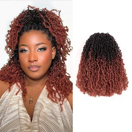 Toyotress Yanky Twist Crochet Hair - 8 Inch 8 Packs (30 Strands/Pcs) Fluffy Spring Mini Twist Short Bob Passion Twist, Ombre Ginger Pre-Looped Crochet Braids Braiding Hair (8 Inch, OT350-8P)