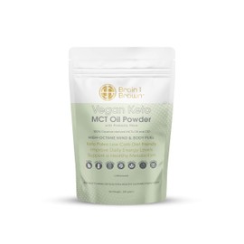 Brain and Brawn Vegan Keto MCT Oil Powder with Prebiotic Fibre Unflavoured 300g MCT Oil Powder C8:C10 (60:40), Convenient, 100% pure MCT oil powder