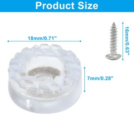 Bonsicoky 20 Pack Non-Slip Round Furniture Feet Pads - Soft Round Silicone Pads for Table, Desk, and Chair Legs - Size 0.28" H x 0.71" D