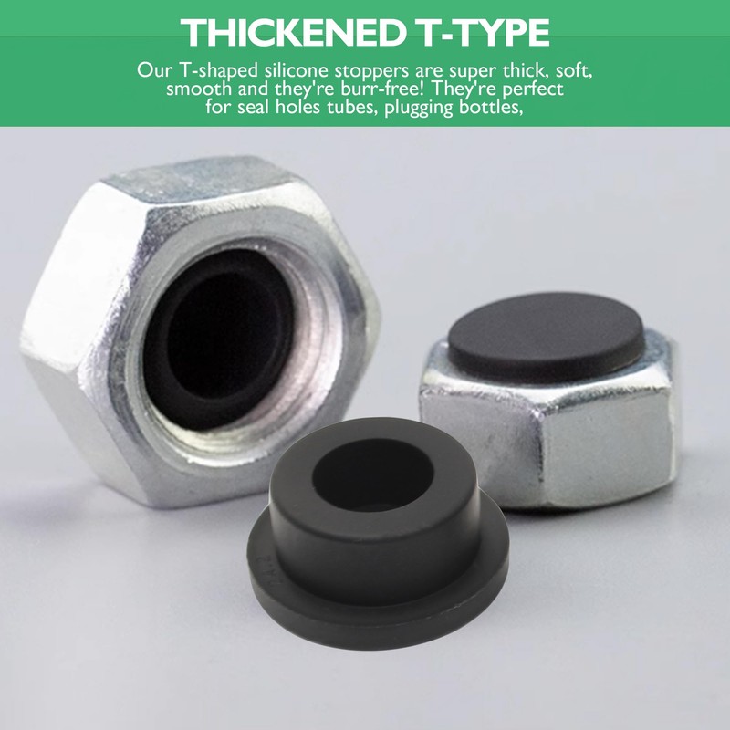 EASYEAH T-Shaped Silicone Plugs 3/4 in Soft Flexible Rubber Stopper