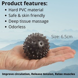 gr8ful® Lacrosse & Spiky Massage Ball Set - Fab for Plantar Fasciitis | Trigger Point Therapy, Myofascial Release, Deep Tissue Muscle Knot Relief | Back, Calf, Shoulder & Foot Massage Roller | 65mm