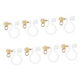TEHAUX 8pcs Earring Clip Converters Non-pierced Ear Clips for Sensitive Ears Easy to Wear Jewelry Findings Craft Your Own Earrings Allergy Design