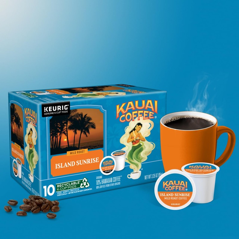 Kauai Coffee Island Sunrise Mild Roast - Compatible with Keurig