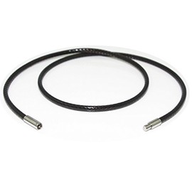 Glory Qin Leather Cord Chain Silk rope Stainless Steel Rice Clasps Necklace Rope Chain for Jewelry Making (1.5mm, 20 Inch Dark Brown)