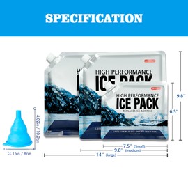 ABOXOBOG Reusable Ice Packs for Coolers Long Lasting Gel Freezer Packs for Cooler Bag Backpacks, Lunch Box, Cooler Bag, Keeps Food Cold Fresh (Set of 4)