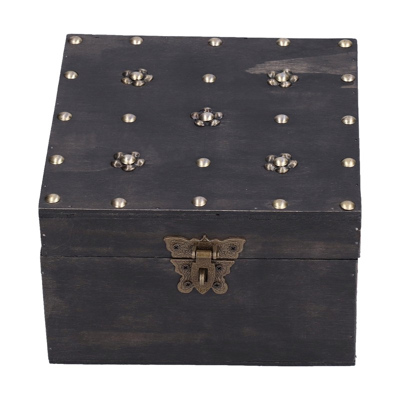 Treasure Props Storage Box with Password Lock Retro Wooden Storage