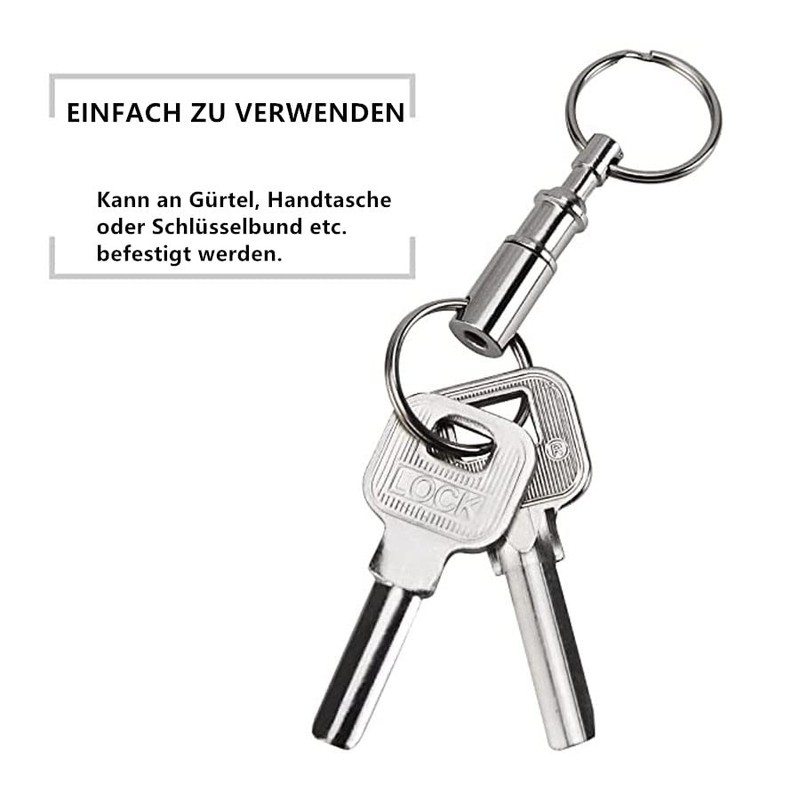Norhogo 6 pieces key rings with quick release, removable key