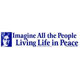 Imagine All The People Living Life in Peace - John Lennon – Bumper Sticker/Decal (11" X 2.25")
