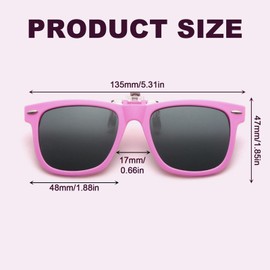 FUIPVGI 2 Stück Sonnenbrillen Aufsatz Brille Polarisiert Sonnenbrille für Brillenträger Überbrille Sonnenbrille Blendschutz Polarisierte Sonnenbrille mit UV Schutz für Jungen Mädchen (Rosa)