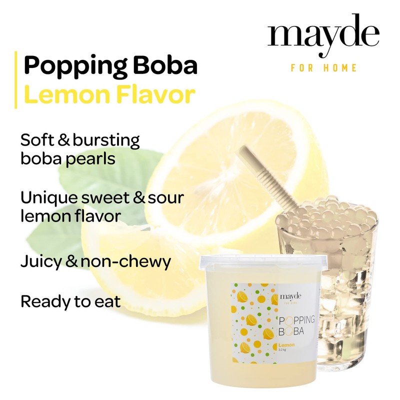 Mayde Popping Boba Pearls for Drinks, Desserts, & Breakfast Bowls