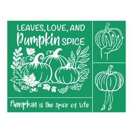 DGAGA Pumpkin Spice Silk Screen Stencils Reusable Self Adhesive Chalk Mesh Stencils Autumn Silkscreen Transfers for Painting on Wood,Craft,DIY Fall Screenprinting Starter Kit for Chalk Paste