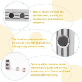 Pack of 20 Stainless Steel Wire Rope Clamps, Duplex Rope Clamps, Wire Rope Clamps, Duplex Clamps for Ropes, Duplex Clamp for Wire Cable, for Steel Rope, Washing Line, Awning, Fixed