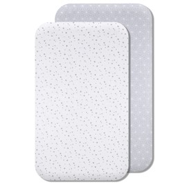 Lovely Hippo 2 x Fitted Sheets 50 x 90 cm, 100% Cotton, Compatible Fitted Sheets 50 x 90/55 x 90 cm, Set 2 x (Zodiac Sign, Grey, 55 x 90 cm)