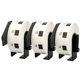 3 Compatible Rolls DK11218 DK-11218 24mm x 24mm Round Labels for P-Touch QL-500 QL-550 QL-560 QL-570 QL-700 QL-800 QL-810W QL-820NWB QL-1050 QL-1060N QL-1100 QL-1110NWB (1000 Labels per Roll)