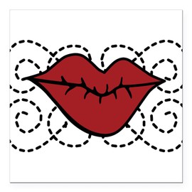 CafePress Valentine Kiss Square Car Magnet 3 X 3 Square Car Magnet, Magnetic Bumper Display