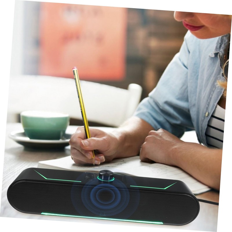 OSALADI Soundbar Speaker Standing Sound Bar Led Lighting Desktop Speaker