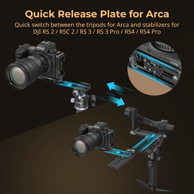 SMALLRIG L-Shape Plate for Nikon Z 6III, L-Bracket L-Bracket for
