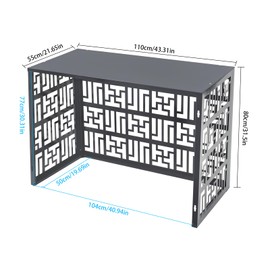 Air Conditioner Fence,Metal Composter Bin Privacy Screens Fence Panels Trellis Design 4 Panels for A/C Conditioning&Trash Can Enclosure Pool Equipment Enclosure Panels (Dark Gray,43.31*21.65*31.5in)