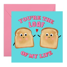 Central 23 Funny Valentine's Day Card For Him - You're The Loaf of My Life - Pun - Anniversary Greeting Card for Husband Wife - Boyfriend Girlfriend Men Women