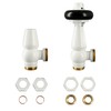 VANCOCO Traditional Angled Brass Thermostatic Radiator Valve 15mm 1/2'' Handwheel