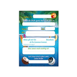 Minkocards 12 Invitation Cards for Children's Birthday Pool Party Swimming Pool Boys Girls Invitation Girls Birthday Boys Birthday