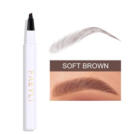 Eyebrow Pen, Long-Lasting Waterproof Dark Brown Liquid Eyebrow Pen Tilted-pronged Tip Eye Brow Color Smudge-proof Eyebrow Pen for Women Daily Natural Eye Brown Makeup (4# Dark Brown)