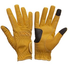 eGlove EQUEST GRIP PRO Leather Touchscreen Horse Riding Gloves (Beach, Medium)