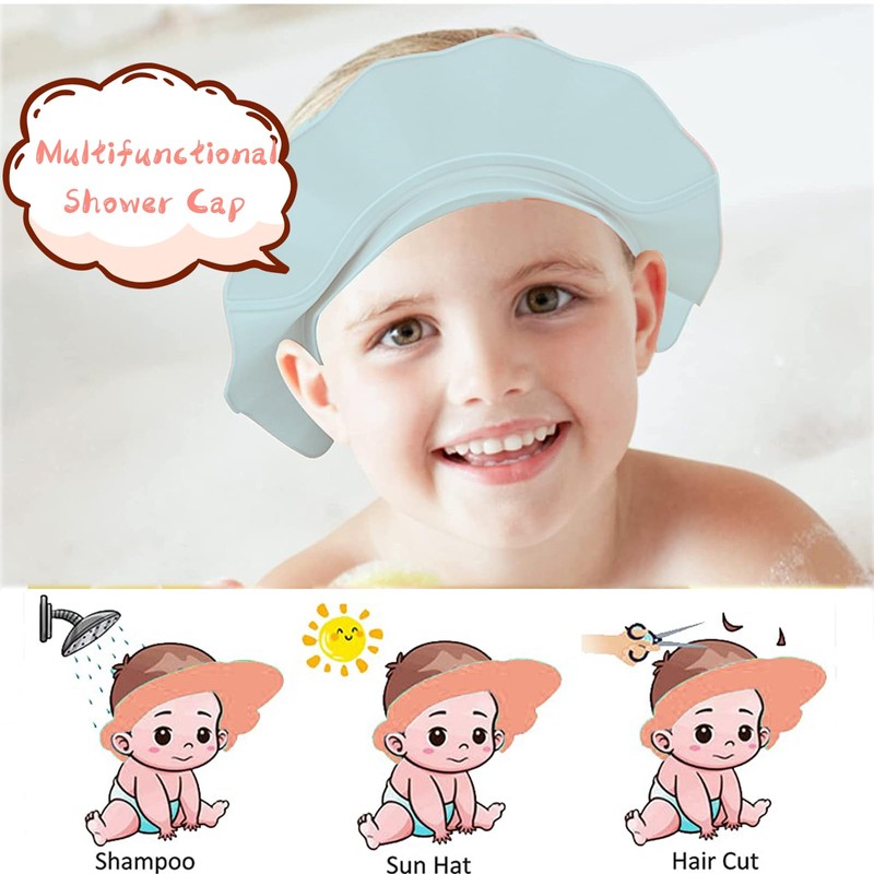 Baby Shower Cap Kids Shower Caps Shield Adjustable Hair Washing