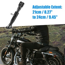 A ABSOPRO Universal Adjustable Motorcycle Kickstand Side Support Stand Set Foot Side Stand Motorcycle Accessories CNC Aluminum Alloy Black